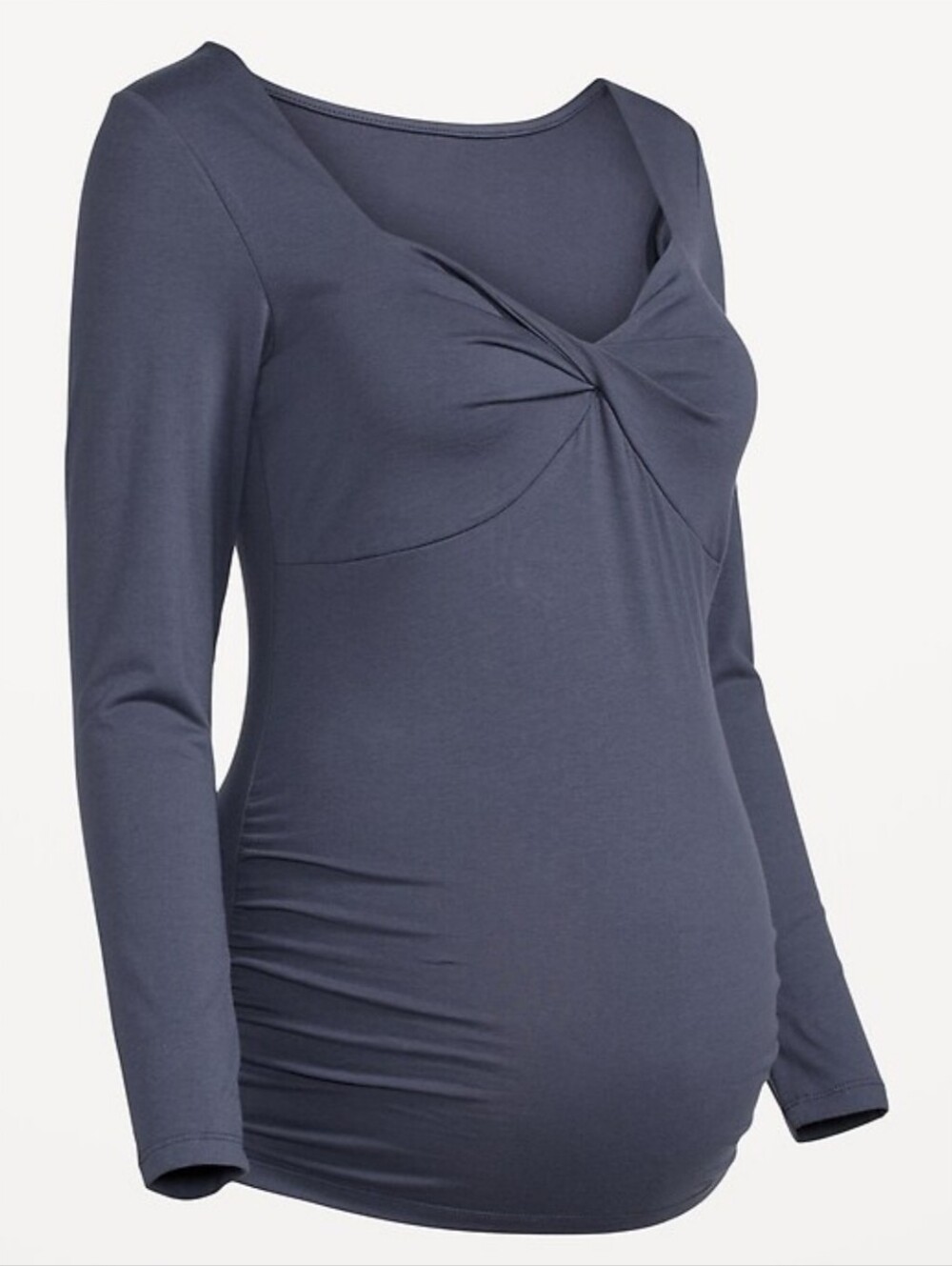 Old Navy Maternity Fitted Twist-Front T-Shirt Blue Medium